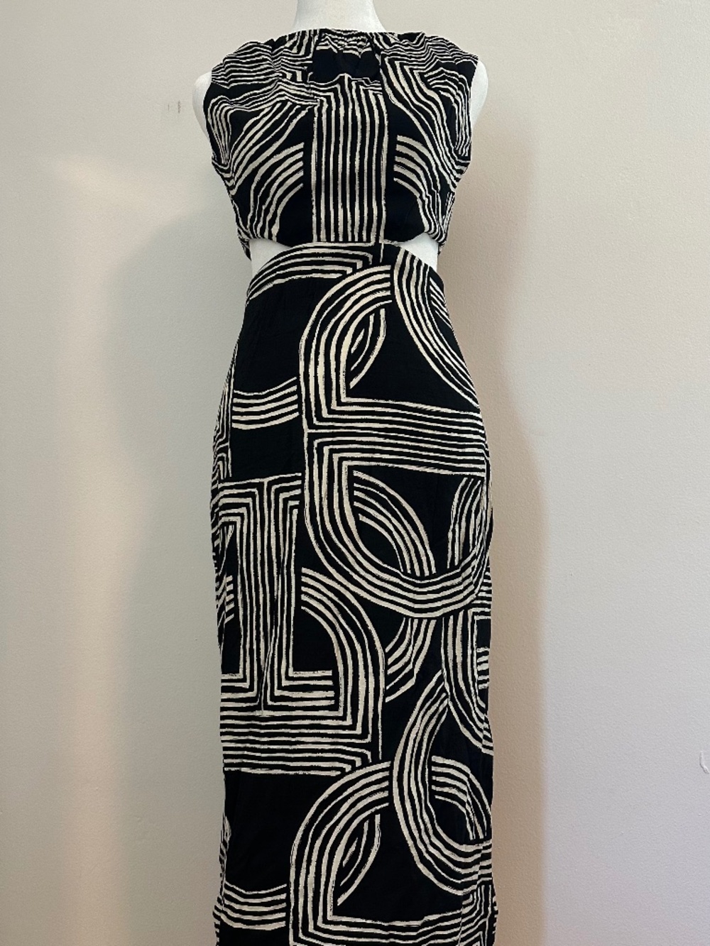 Mango Black & White Pattern Dress